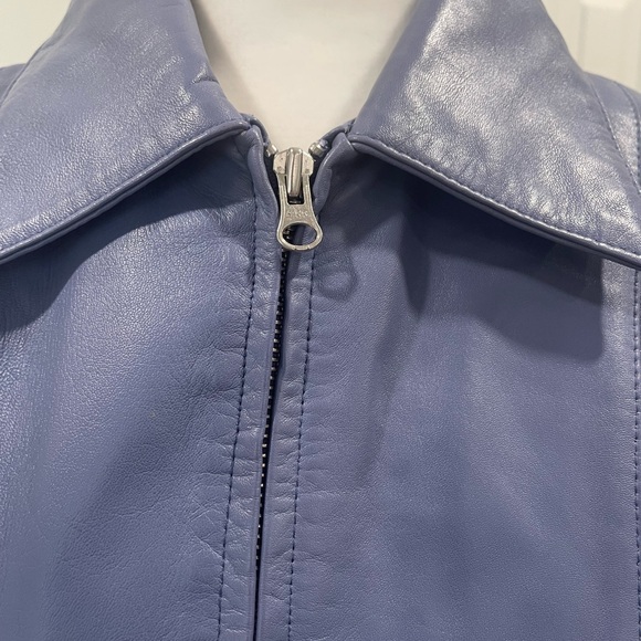 Women's Vintage Saguaro Blue Leather Jacket XS - Picture 2 of 6